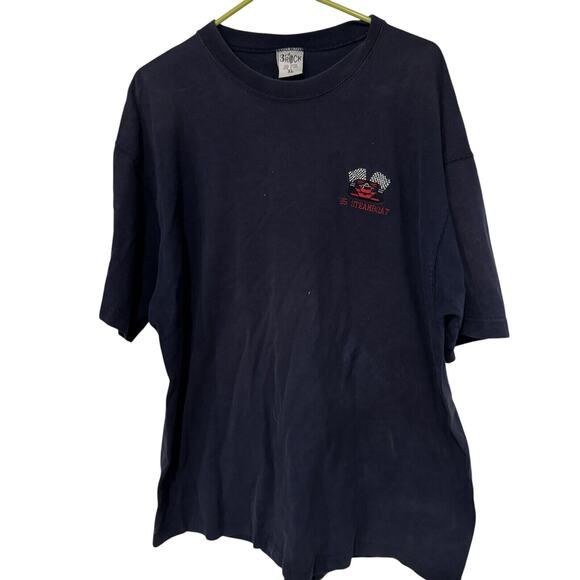 VTG Steamboat '95 Auto Race Shirt Mens XL Navy Blue 3rd Rock Cotton Formula One - Picture 1 of 5
